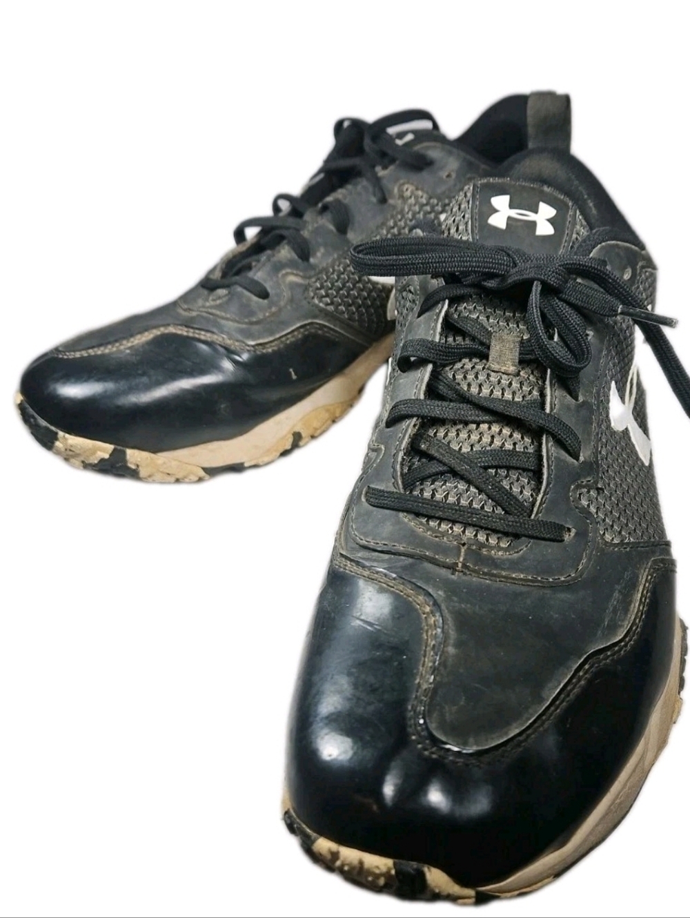 Under Armour Sz13 Black/White Rubber Turf Trainer Athletic Traction Y2K Sport[6E